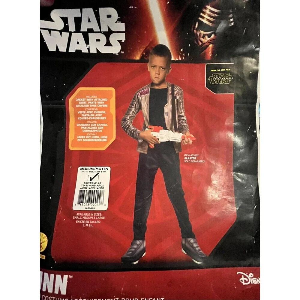 Star Wars The Force Awakens Finn Costume 8 9 10 Kids Medium Child's Deluxe NEW